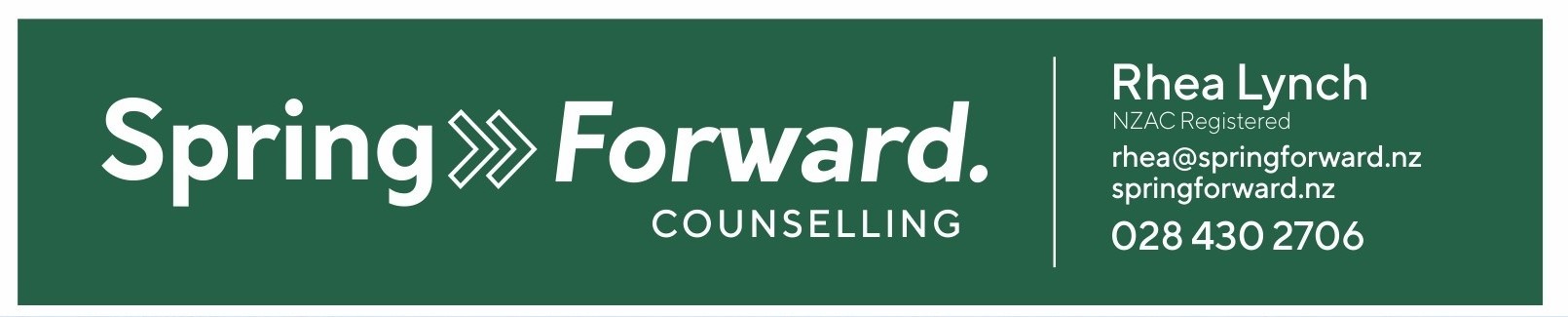 Rhea Lynch, Spring Forward Counselling, Whakatane